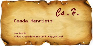 Csada Henriett névjegykártya